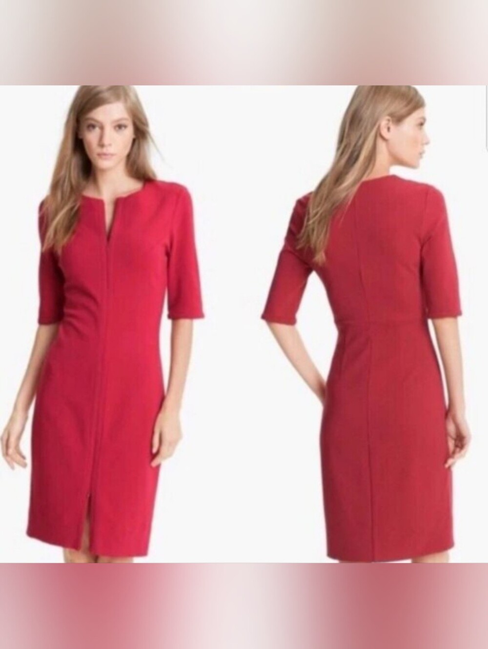 Diane von Furstenberg red zipper dress.
